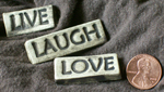 Venetian Glass Mosaic Tile 3/4" - Live Laugh Love Minis